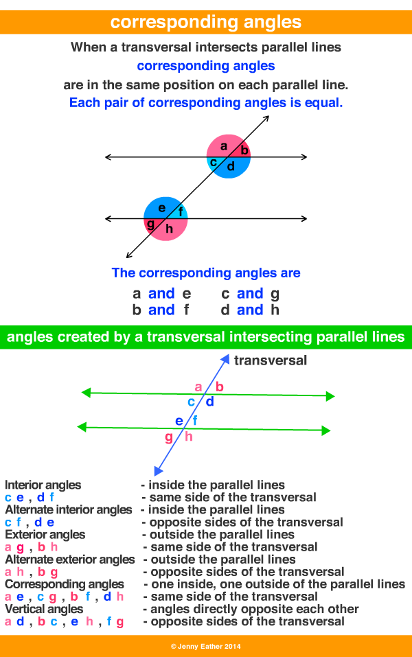 Corresponding Angles A Maths Dictionary For Kids Quick Reference By 