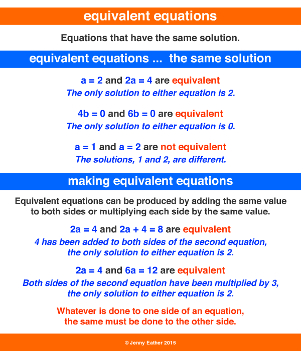 equivalent equations